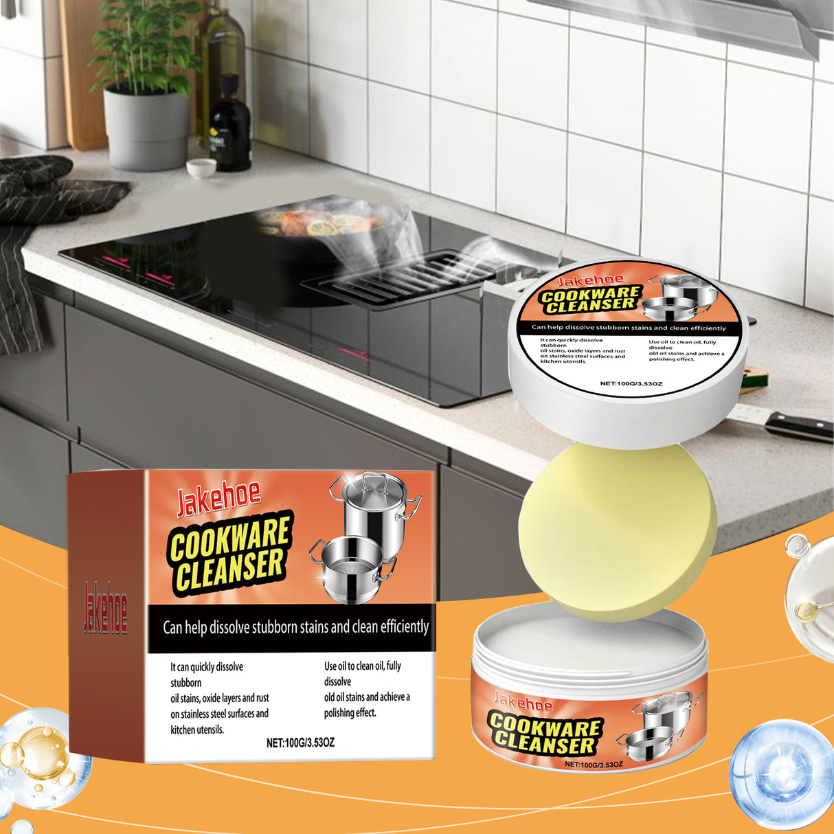 Cookware Cleaning Cream Stainless Steel Kitchen Pots Clean Rust, Stain And Fragrance Cleaning Cream - V.I.P Digital Presence