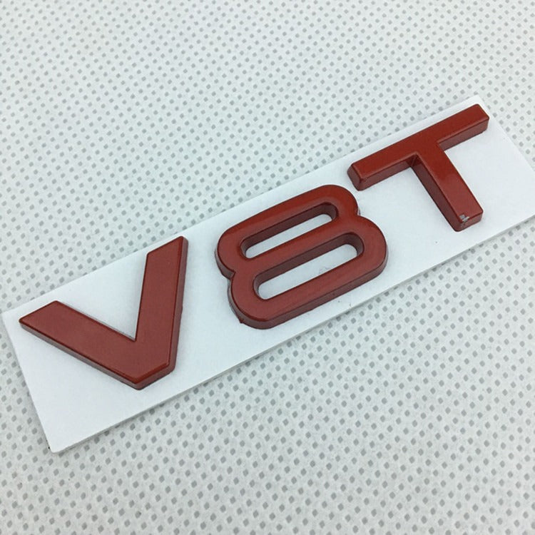 Suitable for Audi V6T V8T metal logo A4LA6LS7Q5Q3 displacement personalized modification leaf plate car sticker - V.I.P Digital Presence