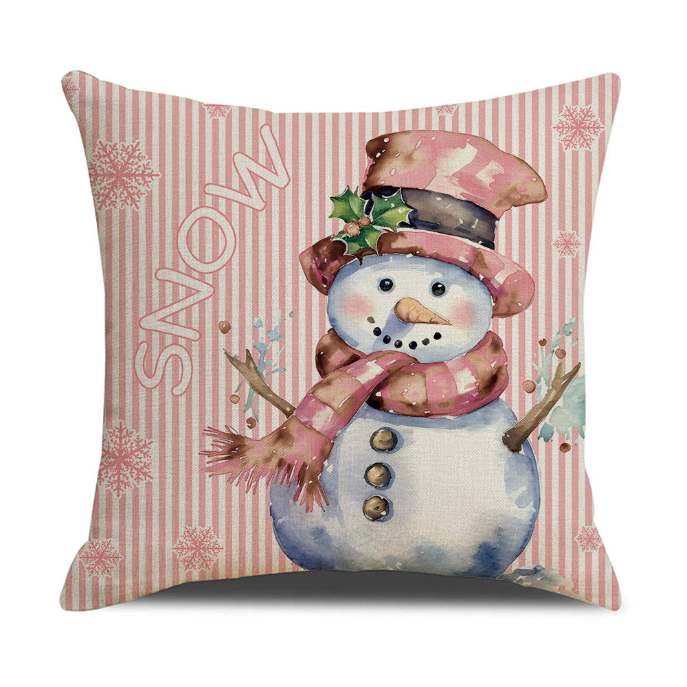 Pink Dog Christmas Snowman Pillow Cover Amazon Home Sofa Cushion Cover Holiday Pillow - V.I.P Digital Presence