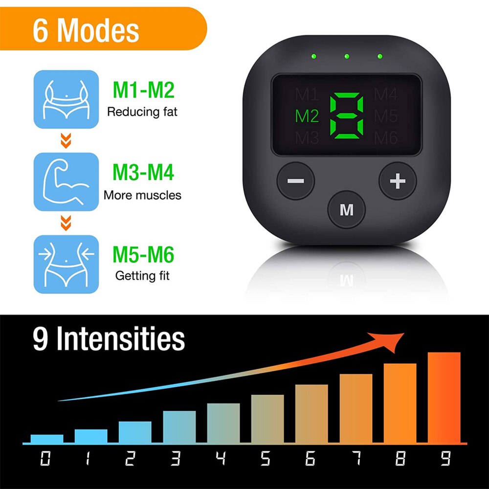 EMS Muscle Stimulator with LED Display USB Rechargeable Abdominal Belt Work Out Power Fitness Abdominal Men Women - V.I.P Digital Presence