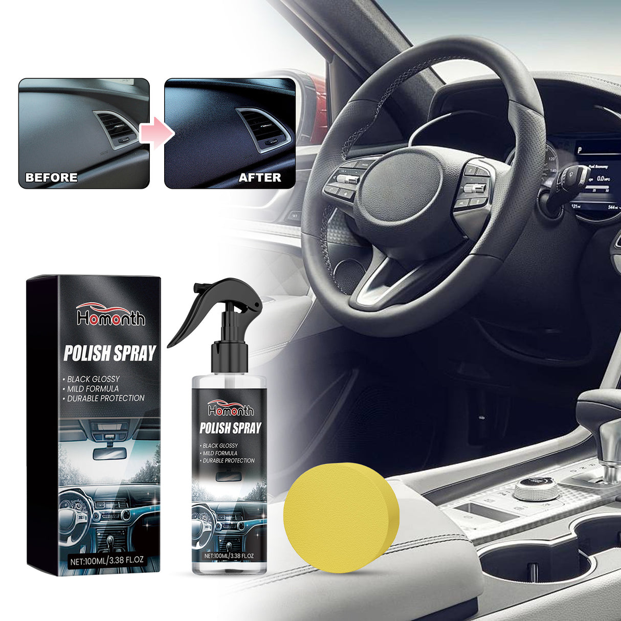 Polish Spray, Wash Free Clean Decontamination Seat Instrument Panel Cleaner - V.I.P Digital Presence