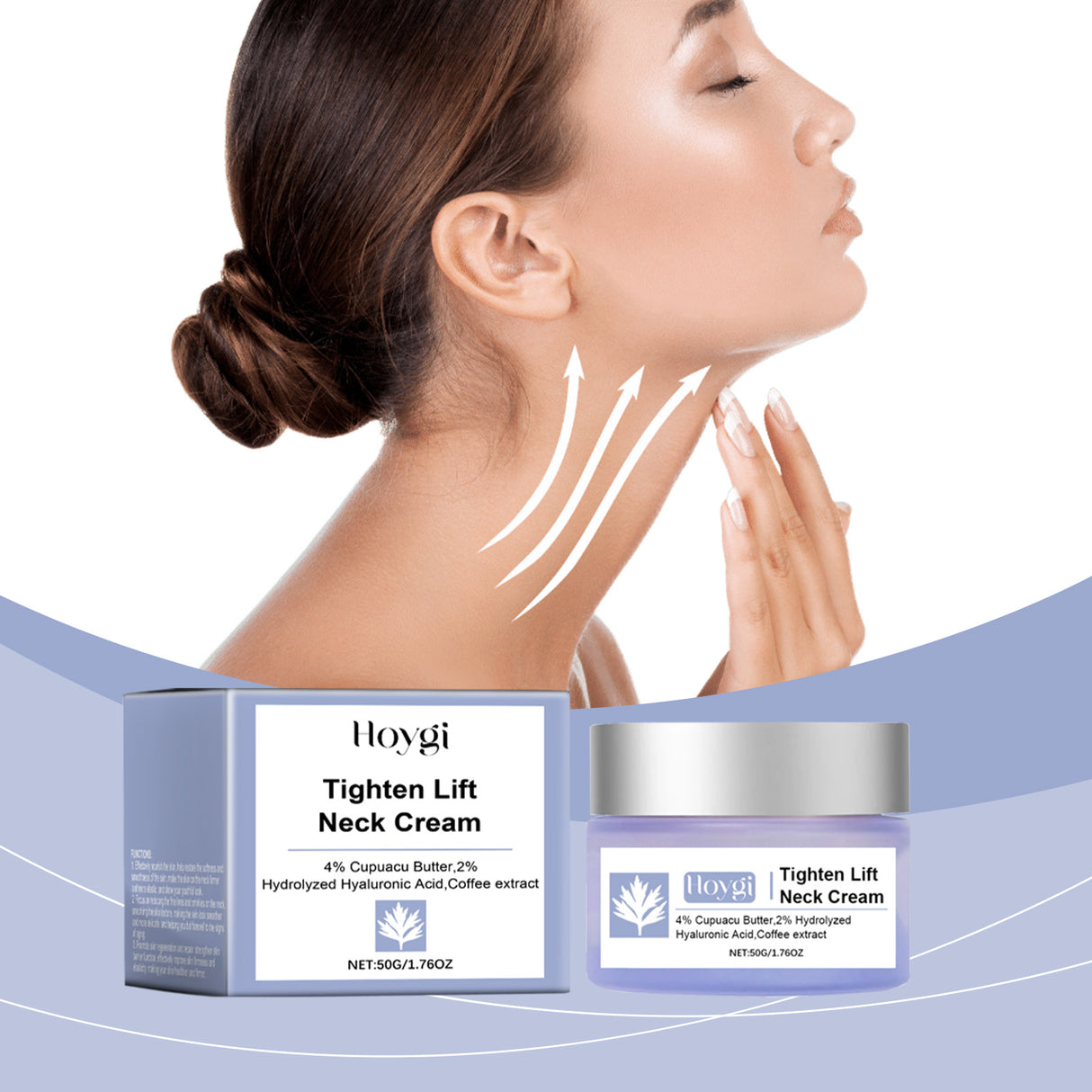 Neck Care Cream Moisturizes And Hydrates Neck Body Skin With Refreshing Skin Care And Beauty Neck Cream