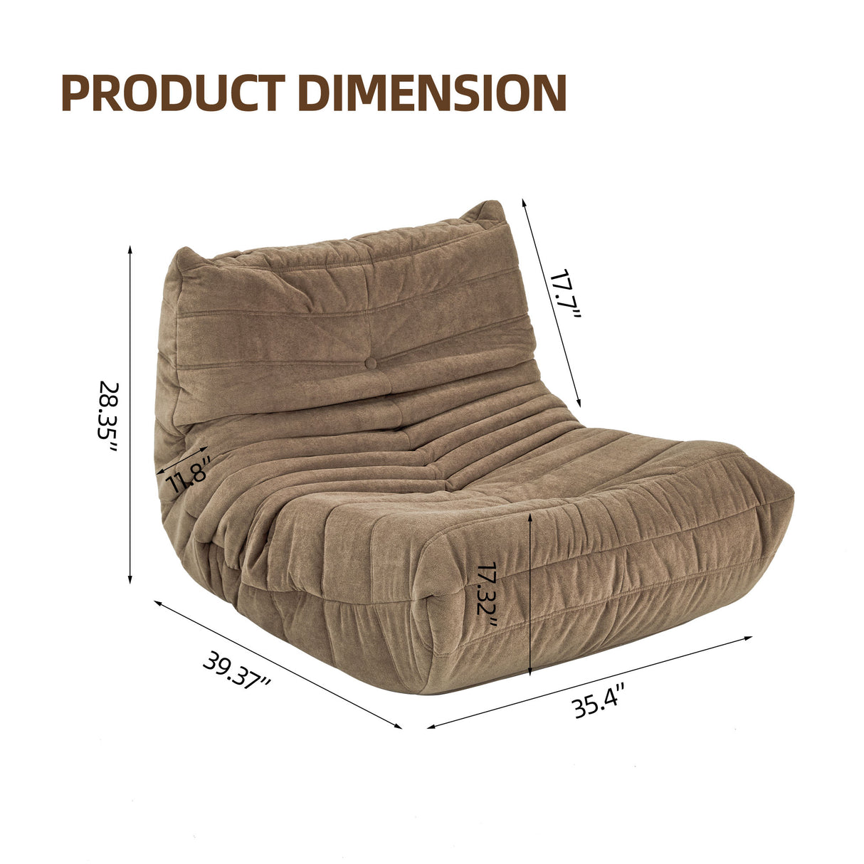 Floor sofa Bean Bag Chair for Adults Fireside Bean Bag Lounger Memory Foam Chair for Home, office, Apartment or Gaming Venue - V.I.P Digital Presence