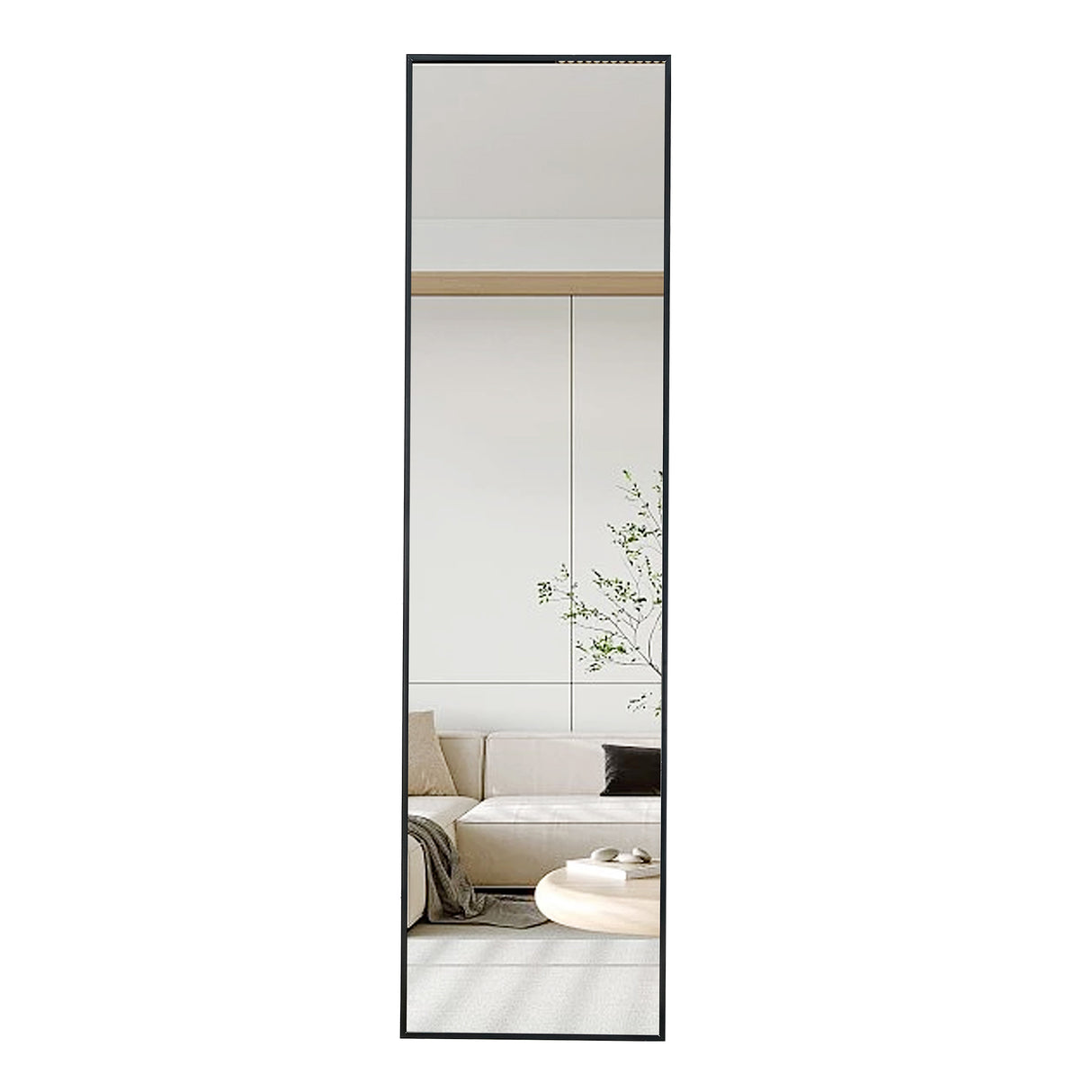 Aluminum alloy metal frame wall mounted full-length mirror black 65 * 23“ - V.I.P Digital Presence