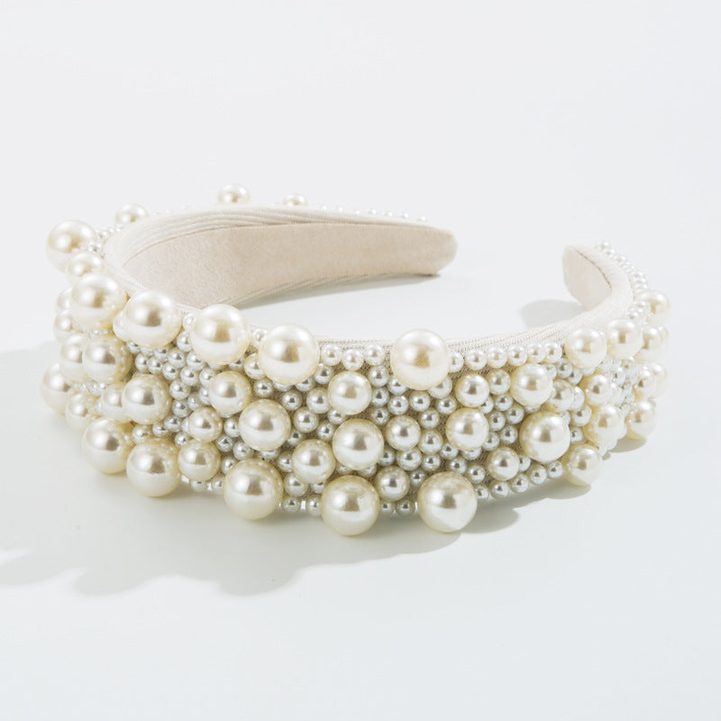 New Heavy Industry Pearl Hair Ornament Women's Wide brim Korean version Net Red Washing Head Band Hair Ornament - V.I.P Digital Presence