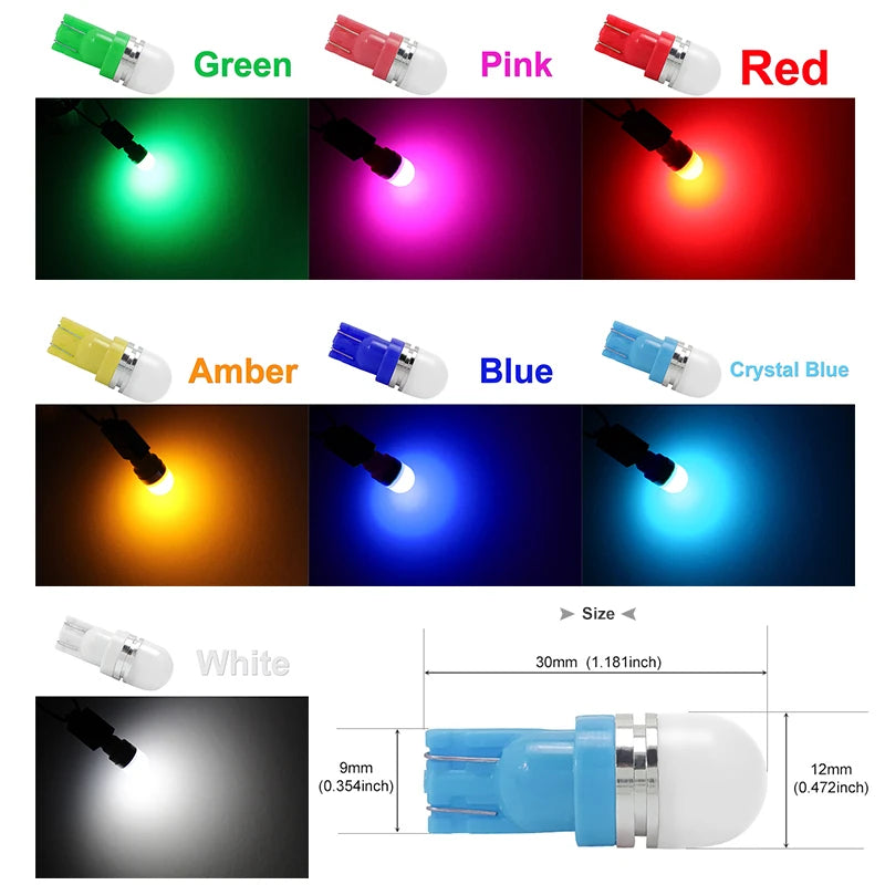 2pcs T10 W5W 194 168 LED Car Parking Side Signal Light License Plate Bulb Interior Reading Wedge Dome Turn Lamp12V - V.I.P Digital Presence