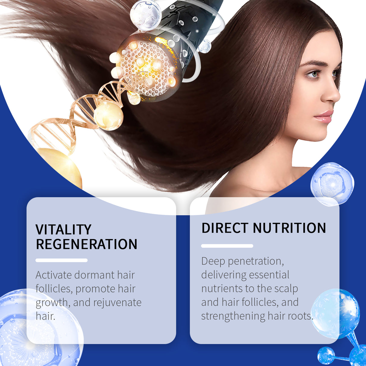 Blue Copper Peptide Hair Care Essential Oil, Moisturizes Dry Hair And Smooth Hair Massage Hair Care Essence - V.I.P Digital Presence