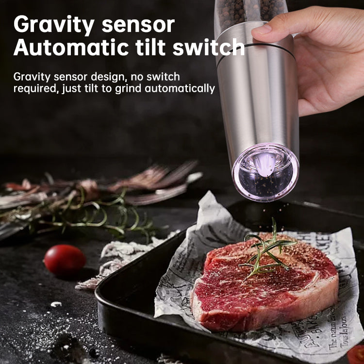 Electric Spice Grinder: Automatic, Gravity-Operated, LED Light, Adjustable Coarseness - V.I.P Digital Presence