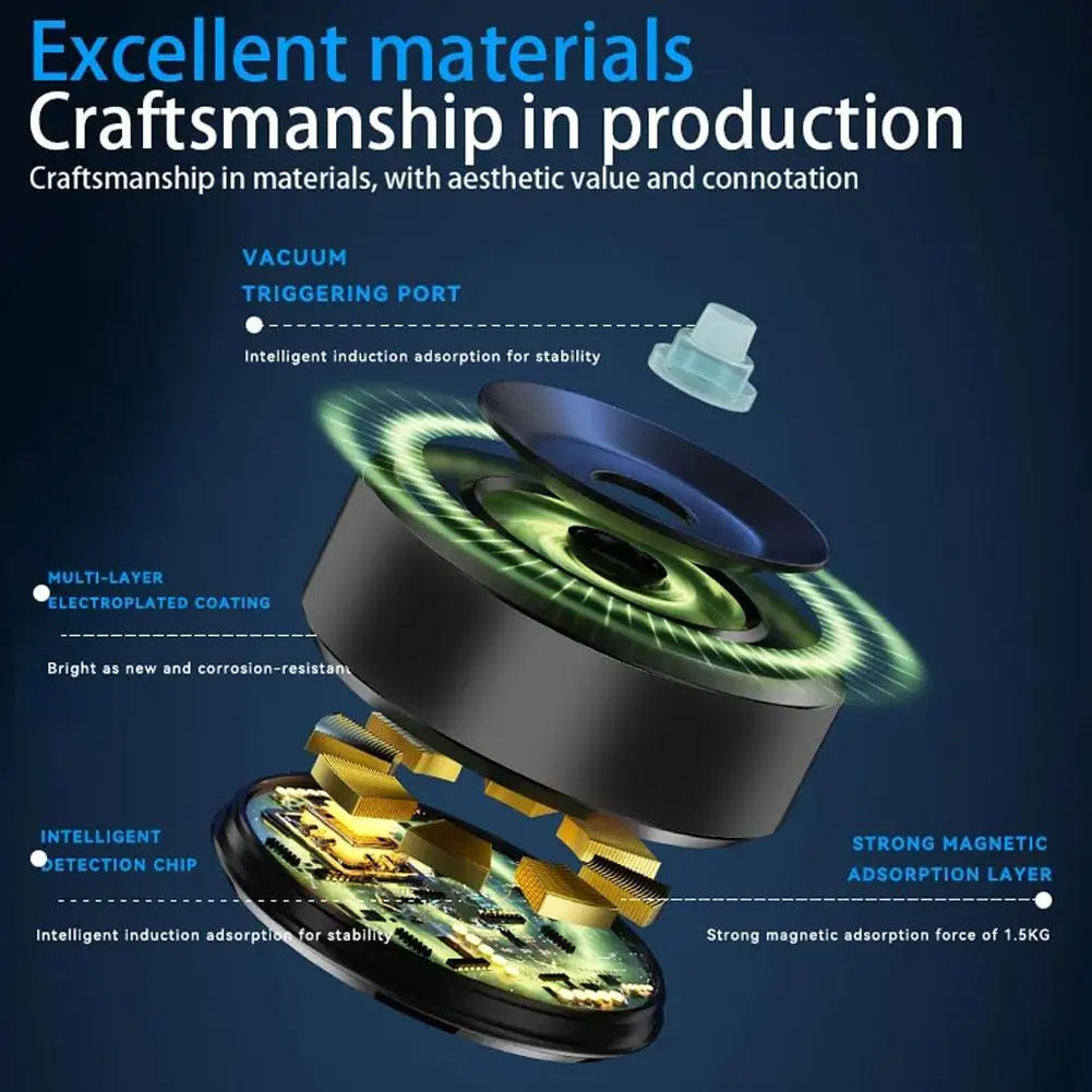 Car Mount Mobile Phone Holder Intelligent Magnetic Vacuum Adsorption Ultra Stable Suction Cup Bracket For Navigation Live Stream - V.I.P Digital Presence