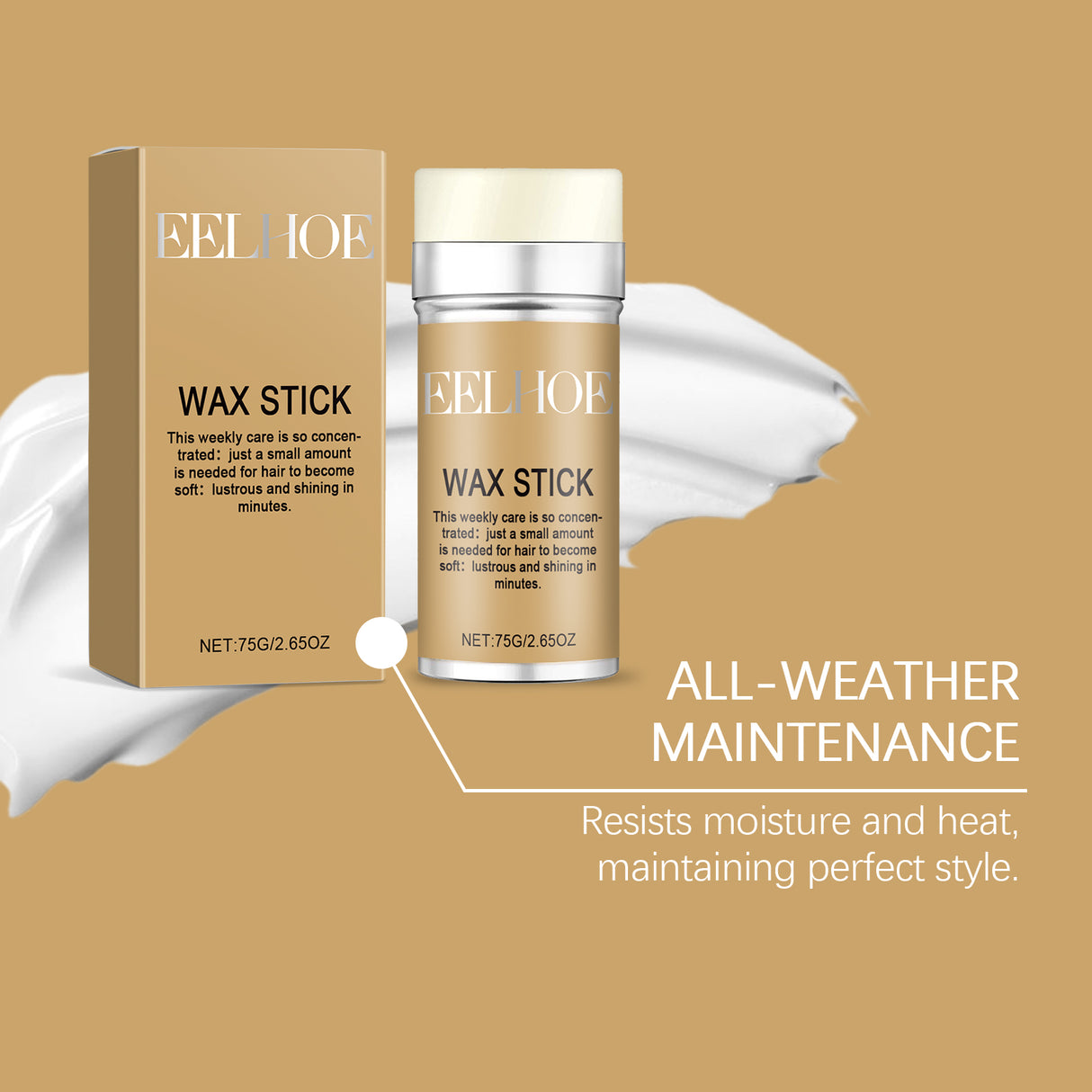 Hair Wax Wand, Hair Styling, Anti-Frizz, Hair Care Natural Shine Solid Styling Portable Hair Wax - V.I.P Digital Presence