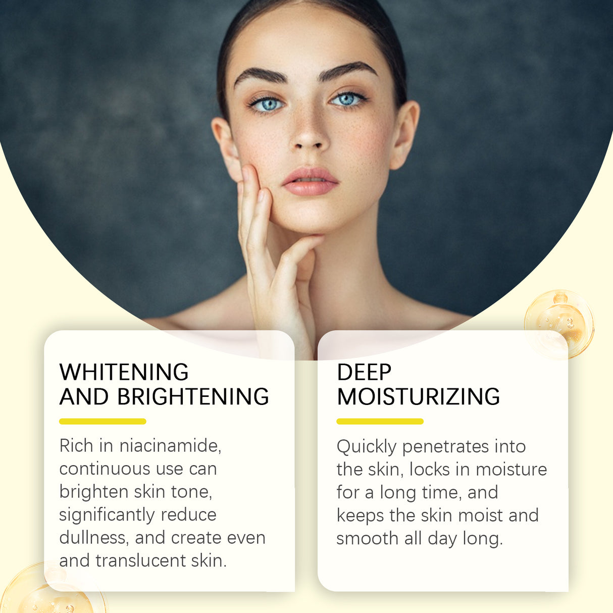 Face Serum Moisturizes Facial Skin With Moisture Lock Hydrating Vitamin B3 Serum