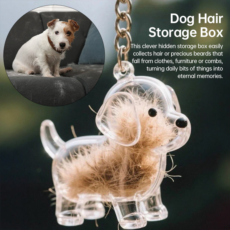 A transparent DIY pet hair memorial keychain box, a sweet keepsake for dog lovers. - V.I.P Digital Presence