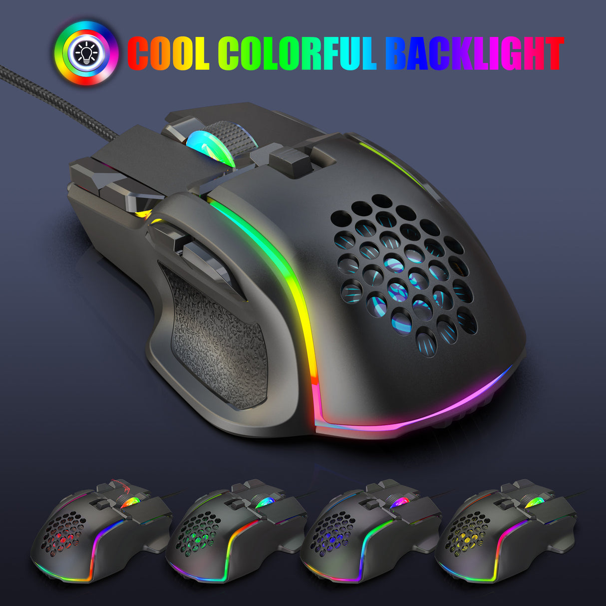 Gaming gaming mouse macro programming cool RGB lighting 12800 DPI adjustable mechanical mouse - V.I.P Digital Presence