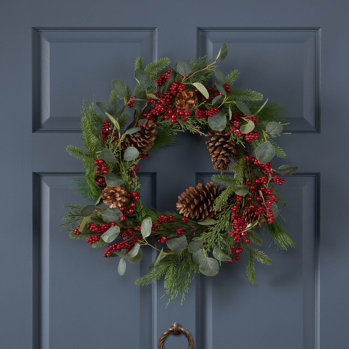 22" BERRY/EUCALYPTUS/PINECONE WREATH - V.I.P Digital Presence
