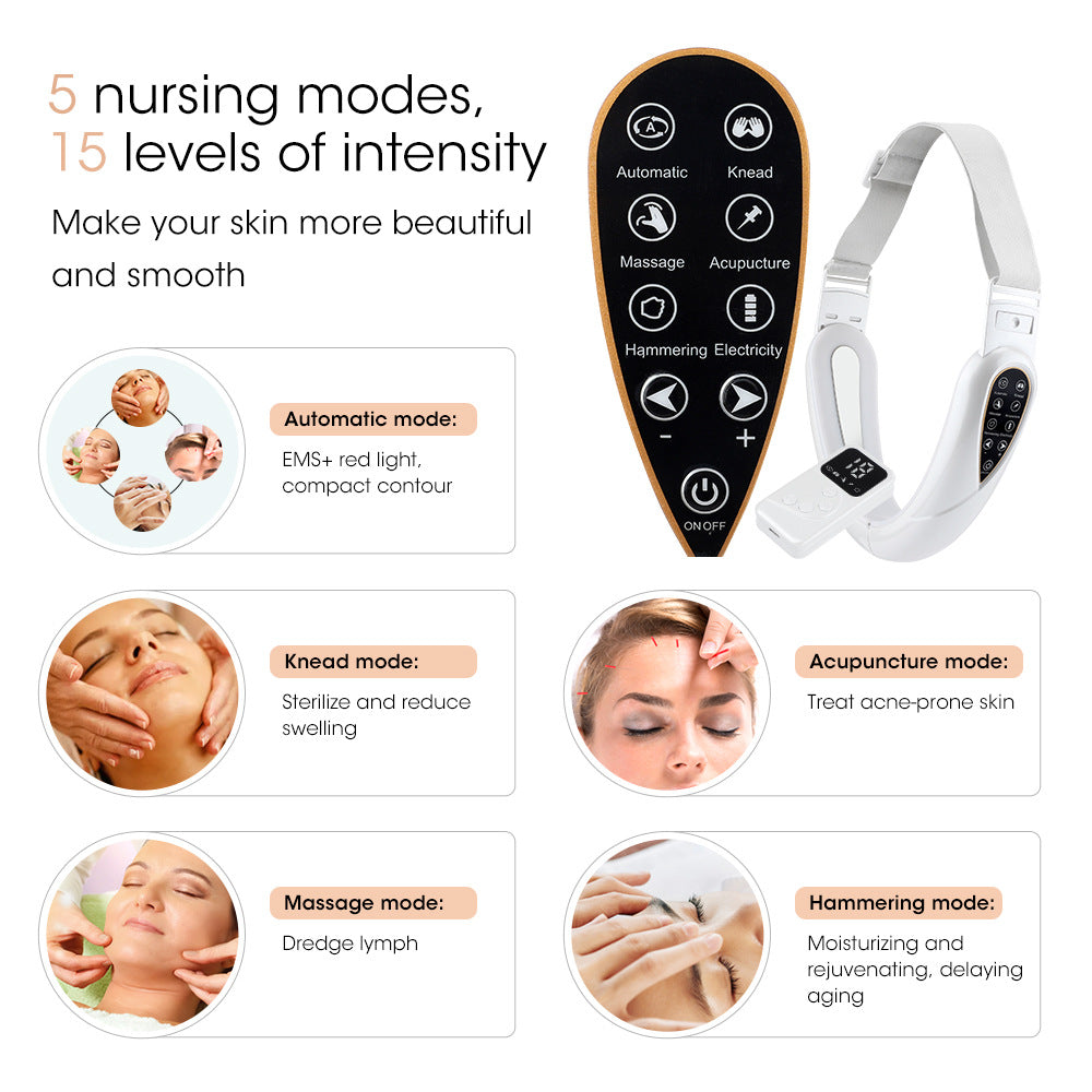 Remote Control Micro Current Color Light Face Slimmer With Five Modes Patch Pulse Massager EMS Tight Lift V-Face Instrument - V.I.P Digital Presence