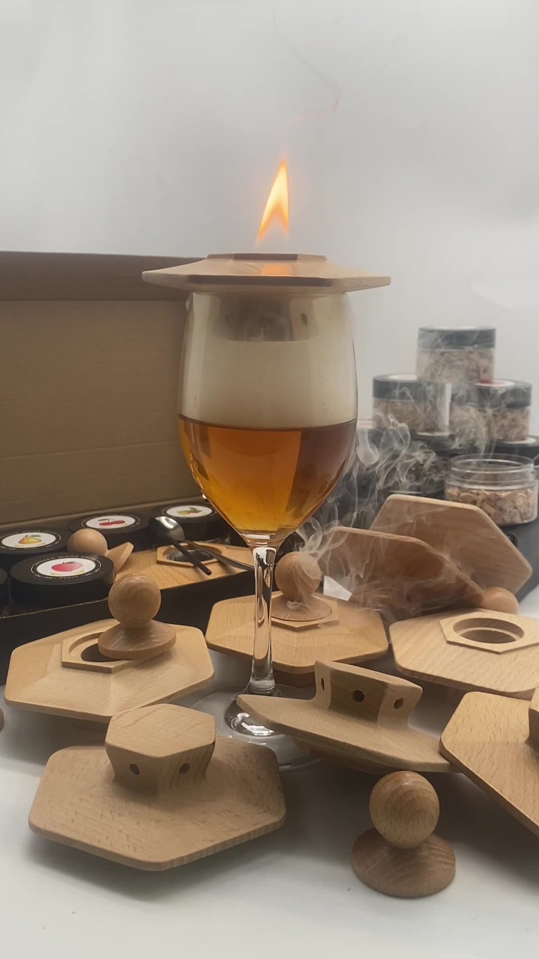 Cocktail Wood Smoker Hexagonal Round Saucer Bar Kitchen Smoking Tools Smoking Wood Cover 6pcs - V.I.P Digital Presence