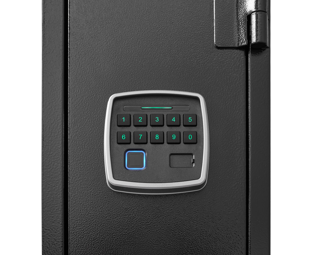 5 gun safes with 3 pistol pockets, quick access biometric adjustable heavy-duty gun rack mounted gun safes - V.I.P Digital Presence