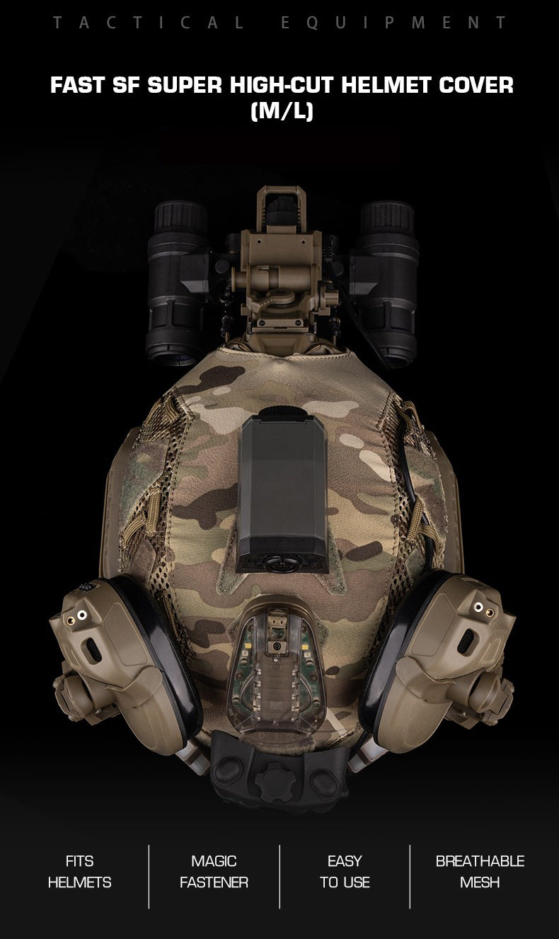 FAST SF Ultra-high Cut Camouflage Helmet Cover (Medium Size, M) - V.I.P Digital Presence