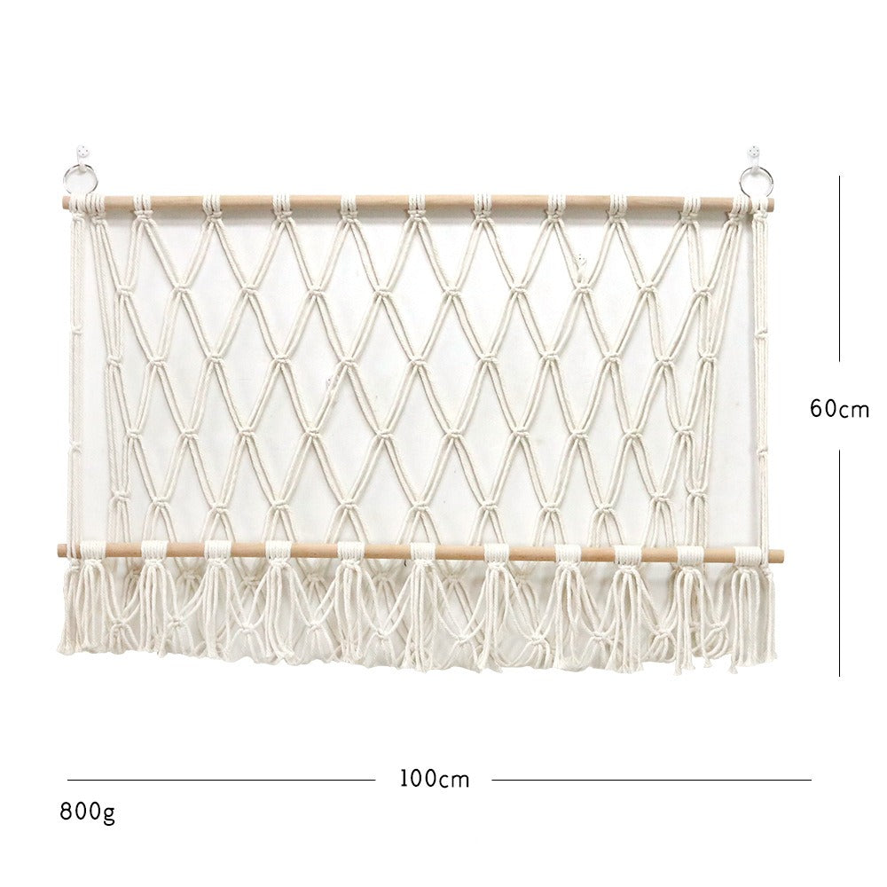 Creative wall decoration cotton rope woven mesh bag toy hammock storage tapestry - V.I.P Digital Presence