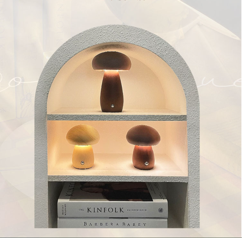 Mushroom lamp, LED charging night light, creative desk lamp, bedroom minimalist touch switch, ambient light, gift - V.I.P Digital Presence