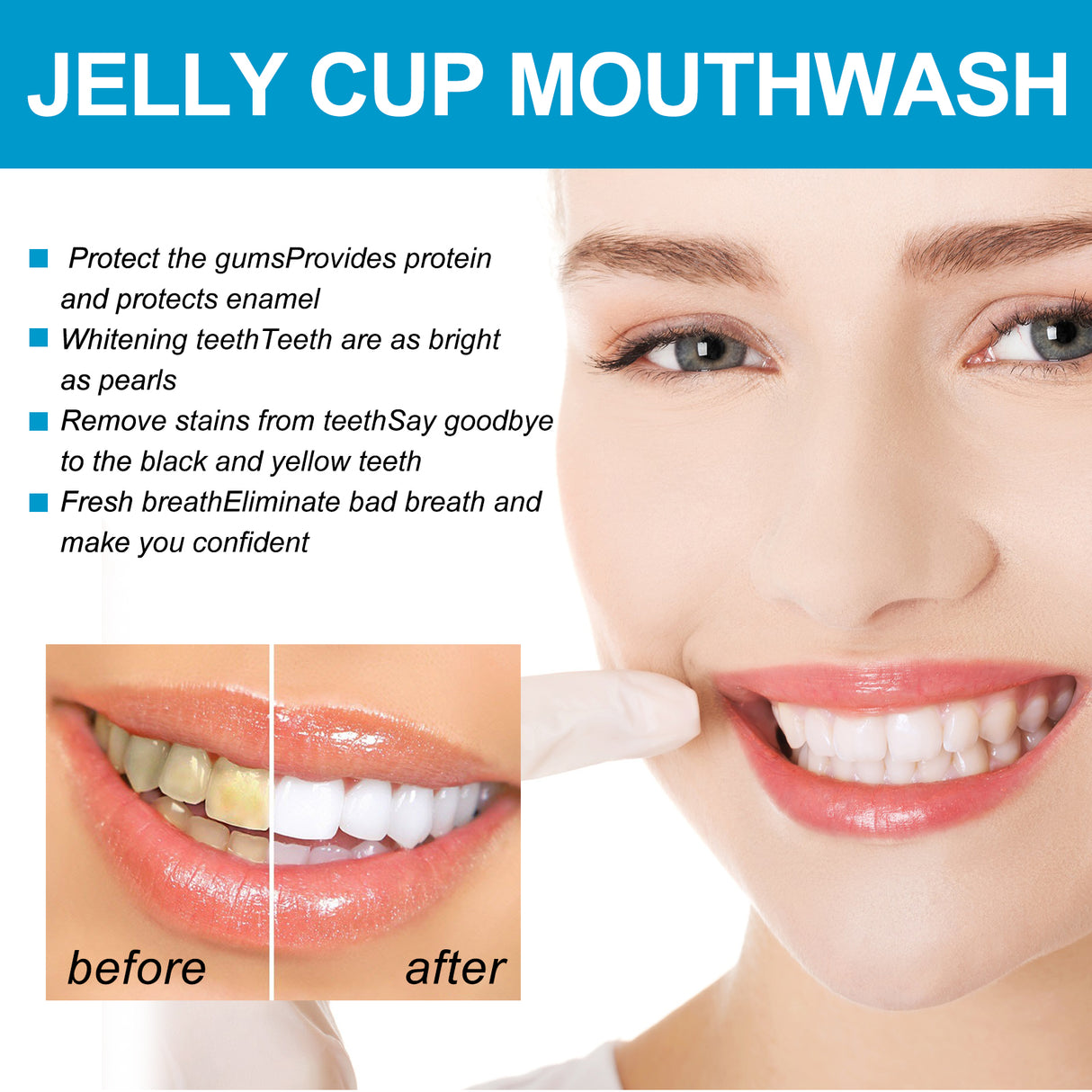Jelly Cup Mouthwash Cleans Bad Breath, Teeth Stains, Smoke Stains, Brightening Teeth And Refreshing Breath - V.I.P Digital Presence