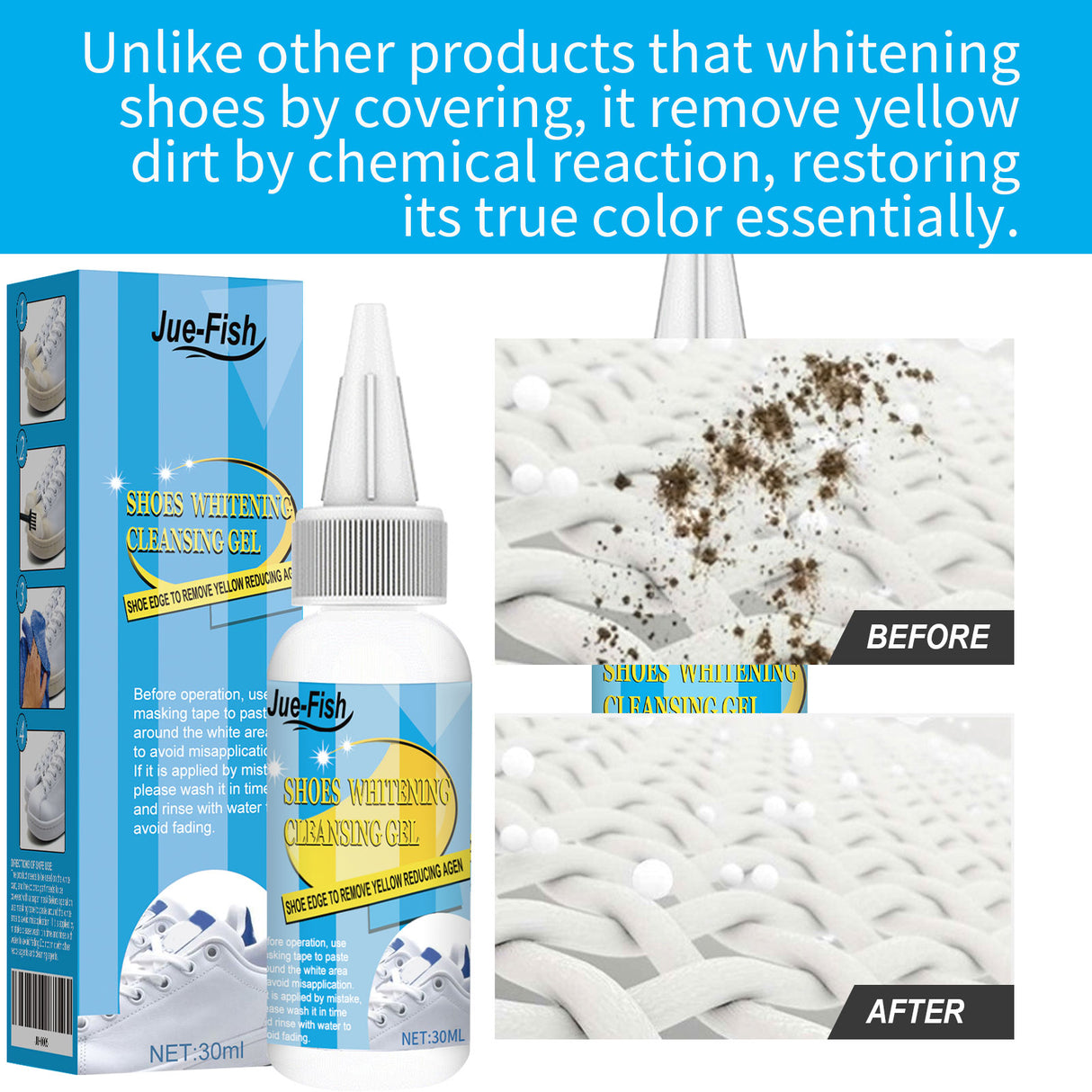 White Shoes Cleaner, White Shoes Strong Stain Removal Decontamination Yellow Whitening Cleaner - V.I.P Digital Presence
