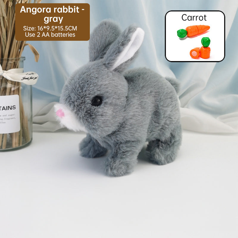 2025 Upgraded Interactive Bunny Toy. Hops, walks, talks, shakes ears. Plush Gift for Kids (Grey). - V.I.P Digital Presence