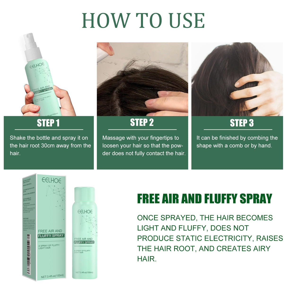 No-Wash Dry Hair Spray, Air Fluffiness Remove Oil Dry And Cool Shampoo-free Dry Hair Agent - V.I.P Digital Presence