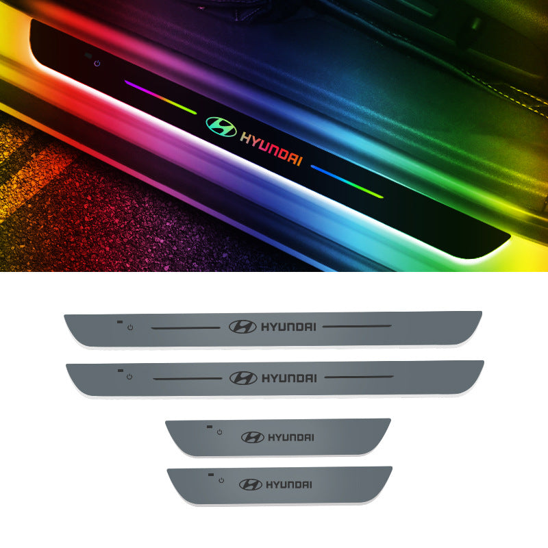 Acrylic Universal Car Led Welcome Pedal Light Led Moving Door Scuff Led Door Sill Scuff Plate car logo 4PCS Set - V.I.P Digital Presence