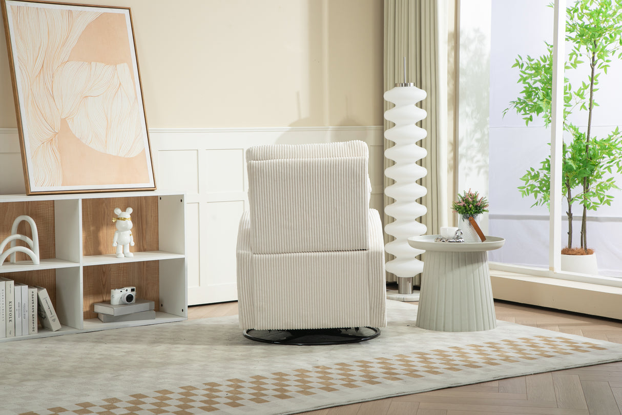 JiaDa Upholstered Swivel Glider.Flannel fabric.Rocking Chair for Nursery in Beige.Modern Style One Left Bag - V.I.P Digital Presence