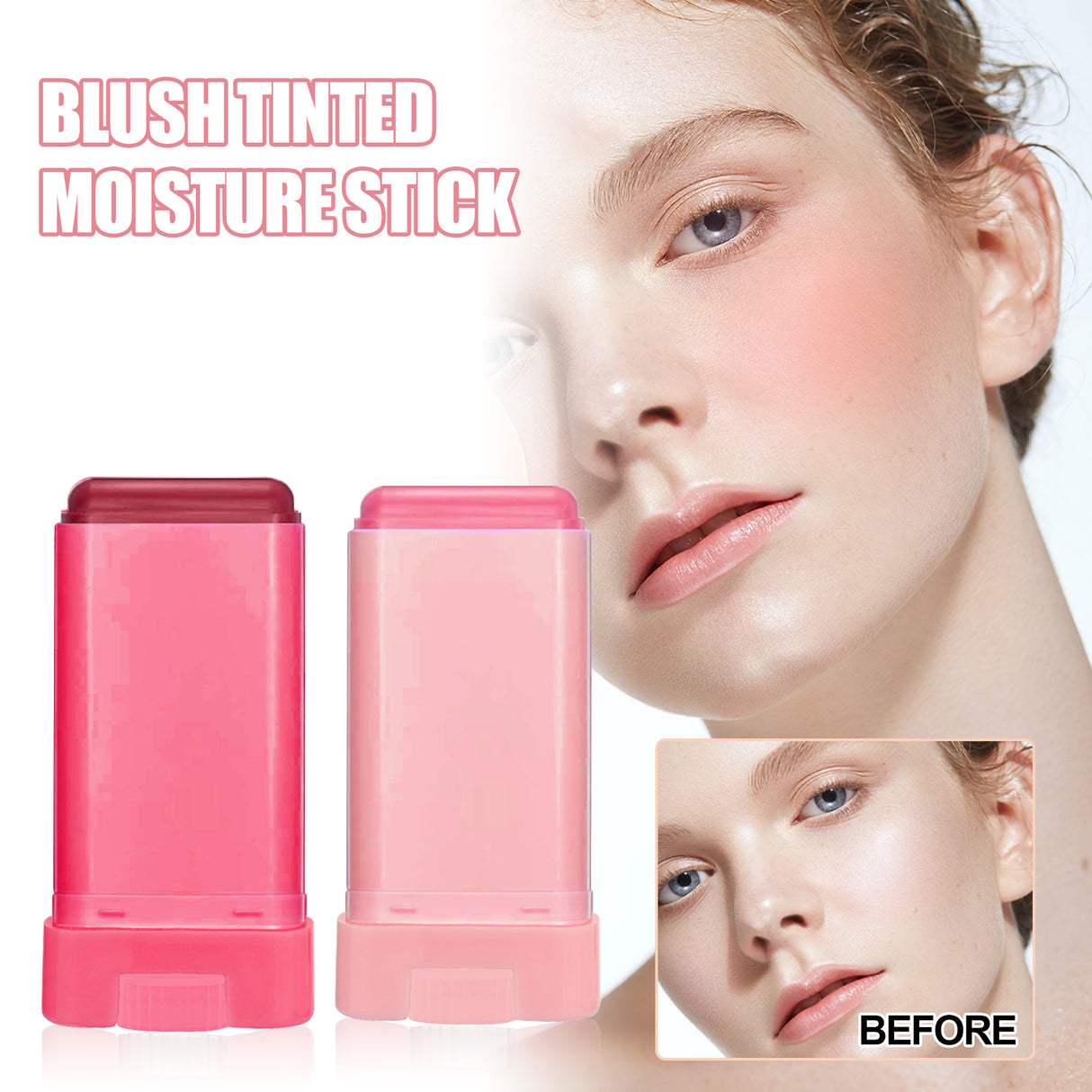 Blush Stick, Brightening Primer Solid Contouring Natural Nude Makeup Waterproof Lightweight Multi-Functional Blush Stick - V.I.P Digital Presence