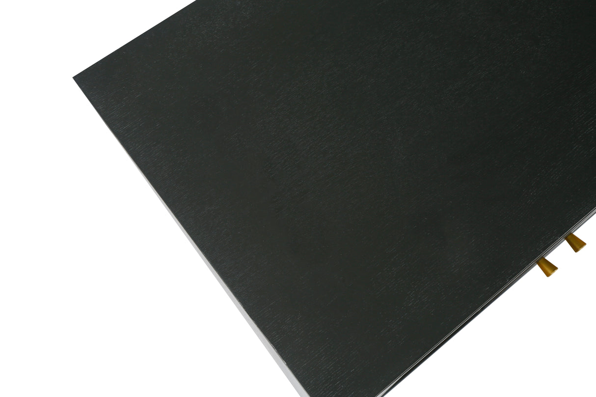 Handcrafted Premium Grain Panels Rattan Sideboard Buffer Cabinet Accent Storage Cabinet With 4 Rattan Doors BLACK - V.I.P Digital Presence