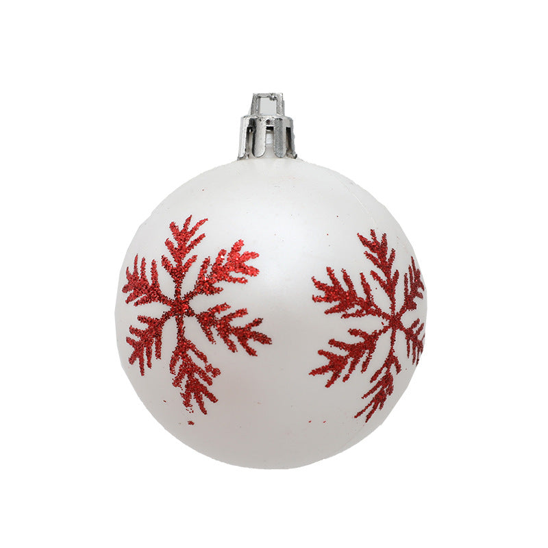 Christmas Decorations Christmas Tree Decoration 6cm Snowflake Painted Christmas Ball - V.I.P Digital Presence