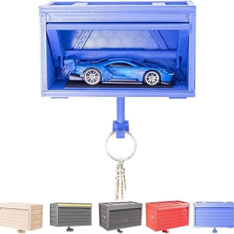 Space-saving wall wooden key holder, home key rack, garage-shaped clothes hook with opening door for hallway - V.I.P Digital Presence