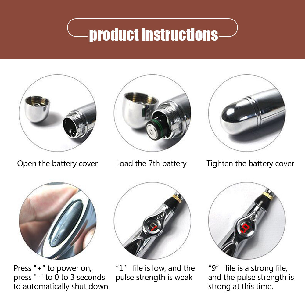 Electric Acupuncture Pen Electronic Meridian Energy Body Massager Pain Relief Therapy Instrument massage relaxation - V.I.P Digital Presence