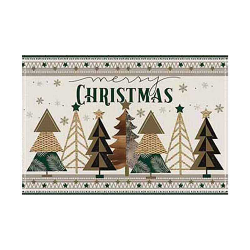 Christmas linen placemat Christmas tree print kitchen and restaurant decoration table mat - V.I.P Digital Presence