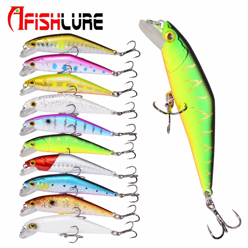 AFISHLURE Bass Wobblers Trout Fishing Lure 66mm/8g Minnow Hard Baits Iscas Artificial Pesca Leurre