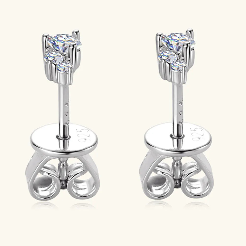 925 Sterling Silver Moissanite Stud Earrings - V.I.P Digital Presence