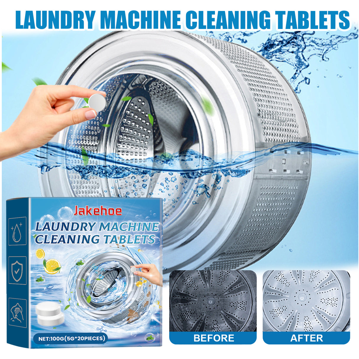 Laundry Machine Cleaning Tablets, Roller Washing Tank Remove Dirt Clean Smell Fragrant Clean - V.I.P Digital Presence