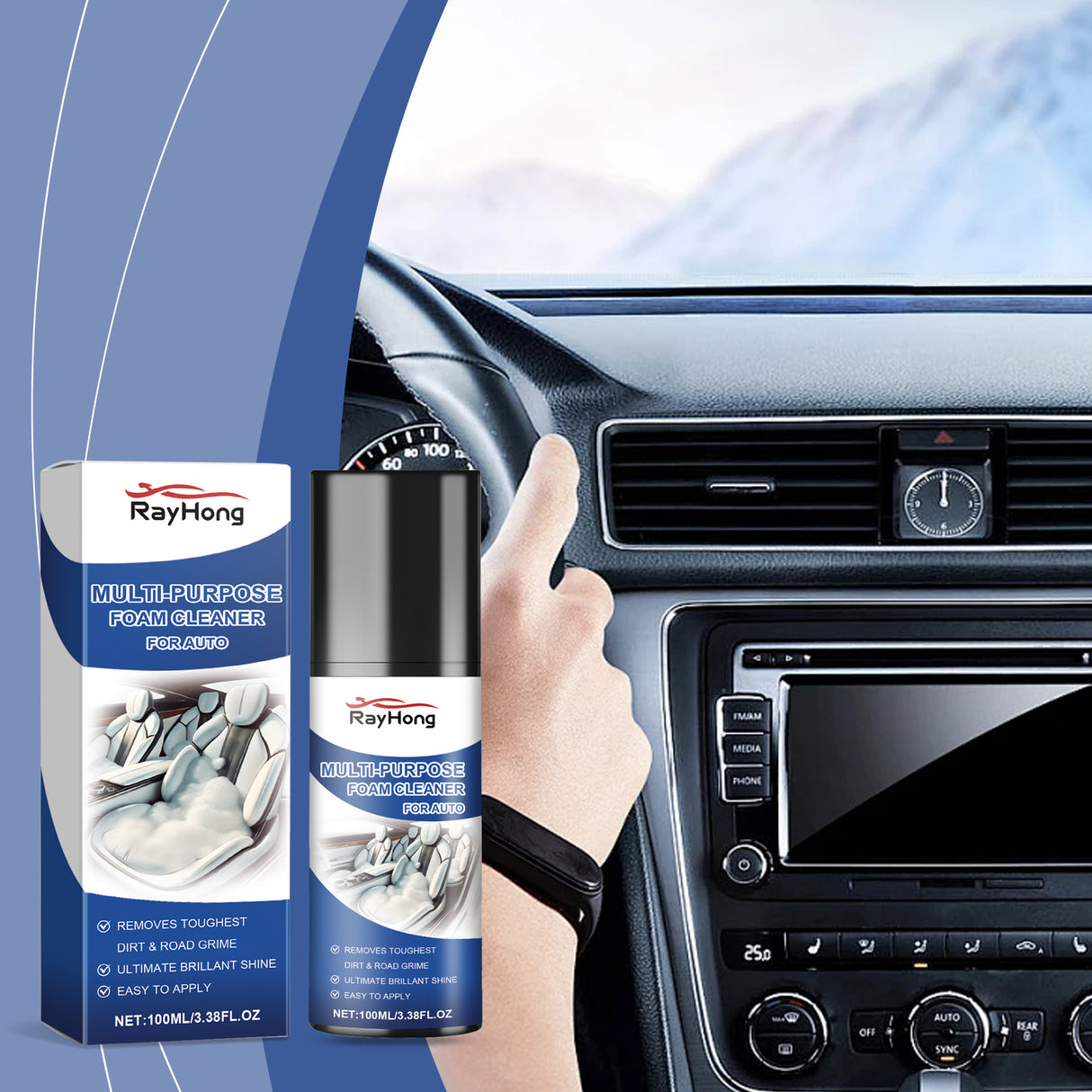 Multi-Purpose Automotive Interior Foam Cleaner, Automotive Leather Fabric Plastic Interior Cleaner - V.I.P Digital Presence