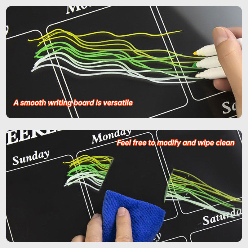 Acrylic message board magnetic refrigerator sticker household erasable calendar transparent note display board - V.I.P Digital Presence
