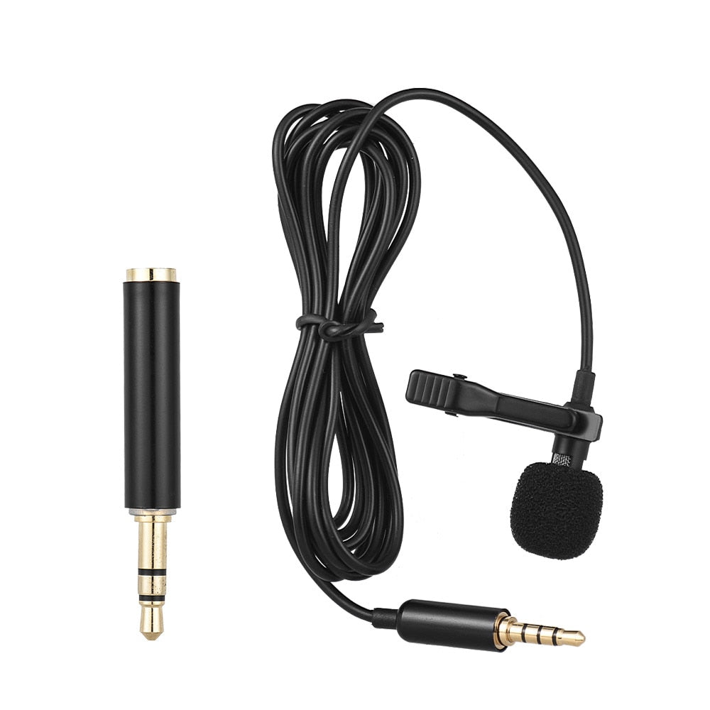 Andoer EY-510A Mini Portable Clip-on Lapel Lavalier Condenser Mic Wired Microphone for iPhone iPad Android Smartphone DSLRCamera - V.I.P Digital Presence
