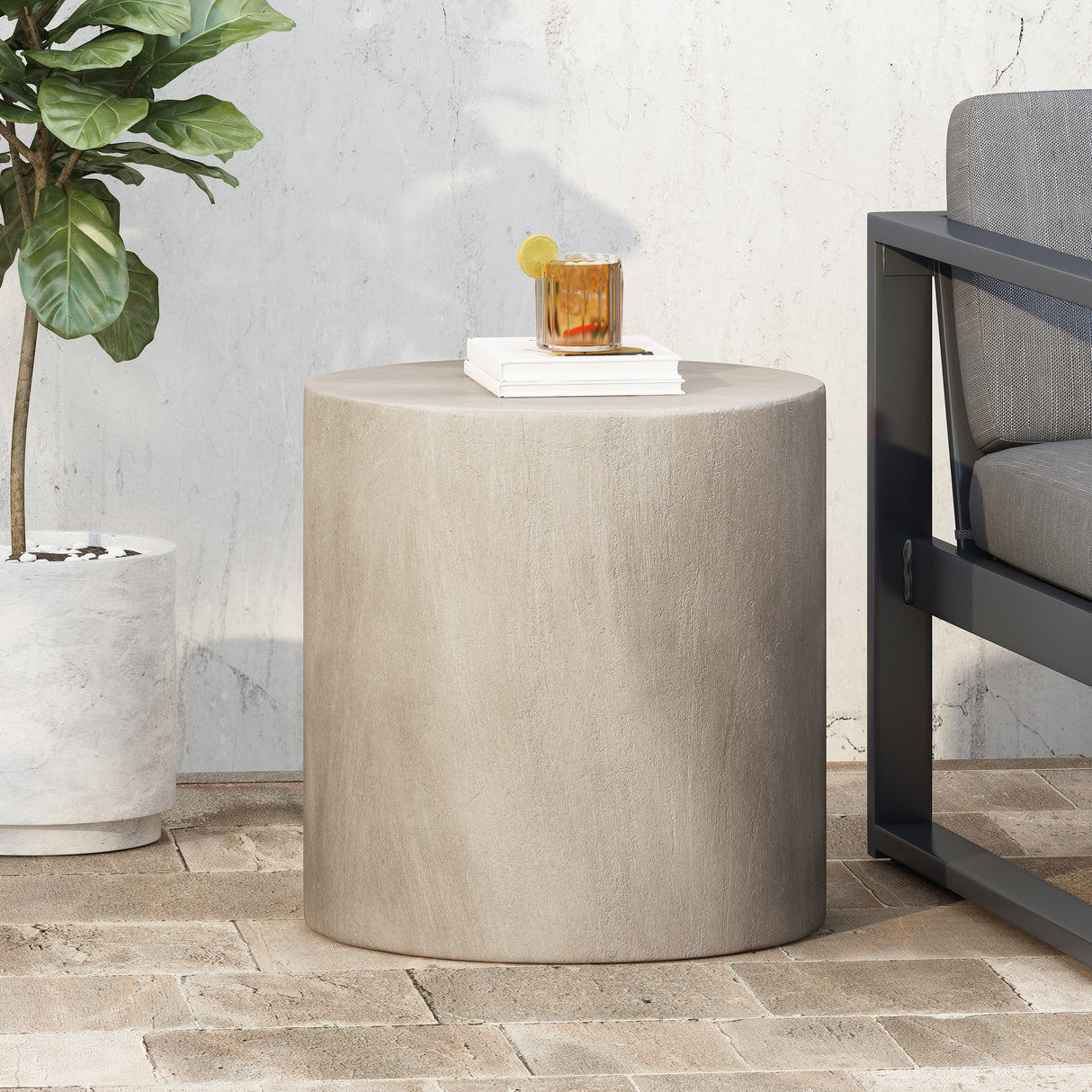 Light Concrete Side Table,Light Gray - V.I.P Digital Presence