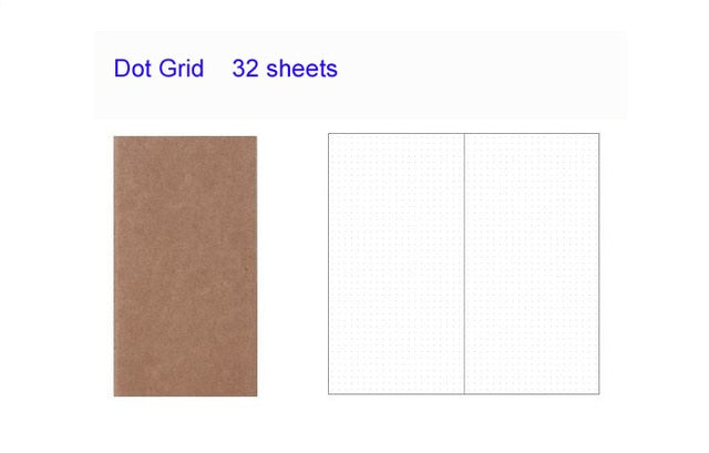 4.3x8.3 Midori Traveler's Notebook Refill 110mmx210mm Blank Dot Grid Paper Graph-paper Ruled 32 sheets - V.I.P Digital Presence