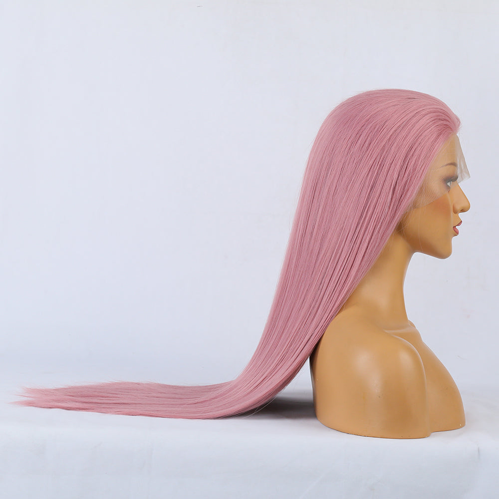Synthetic Lace Wig Deep Part Long Straight Wig Ombre Pink Cosplay Wigs Synthetic Lace Wigs For Women - V.I.P Digital Presence