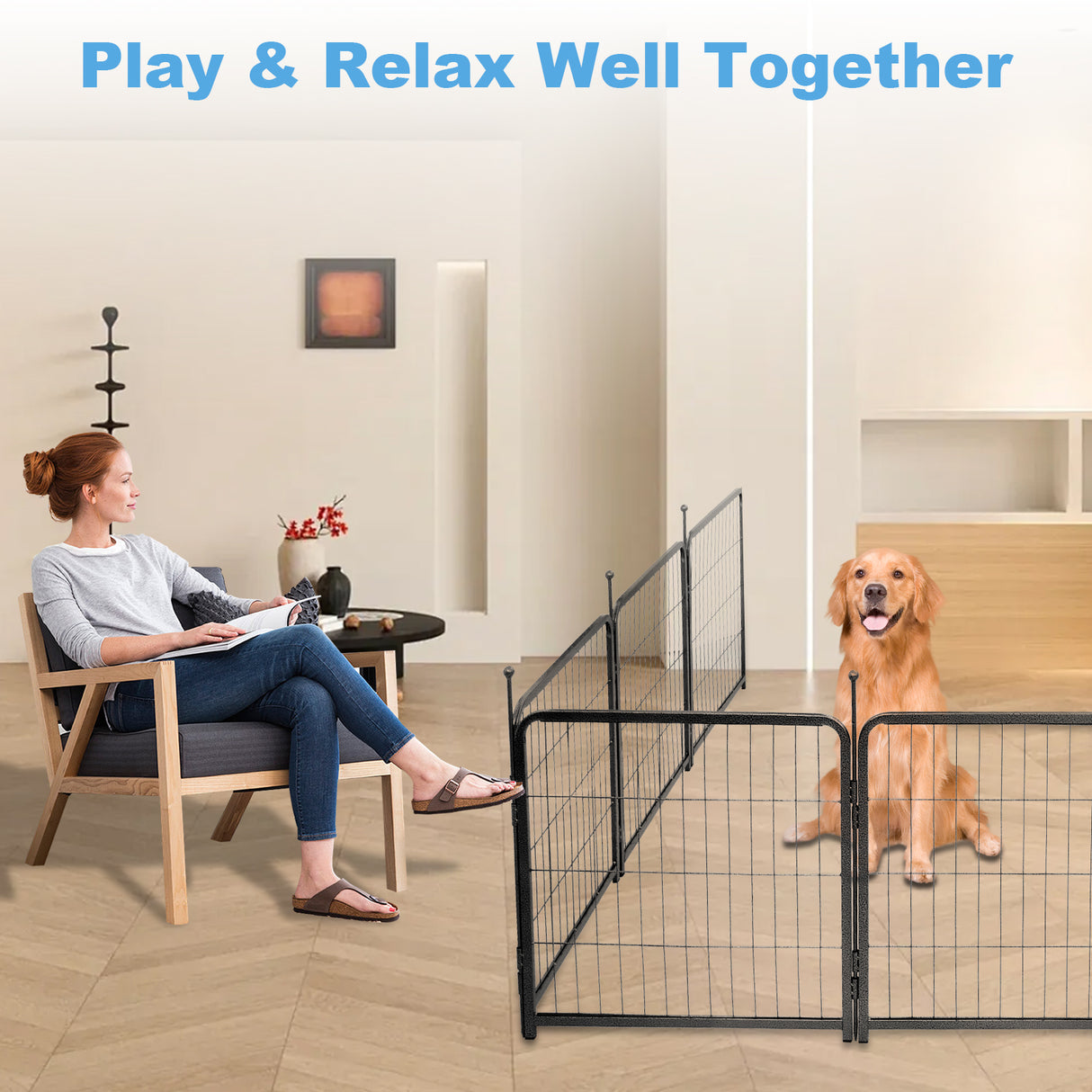 16 Panels Dog Playpen for outdoor,yard,camping,24"Height dog fence with 2 doors. - V.I.P Digital Presence