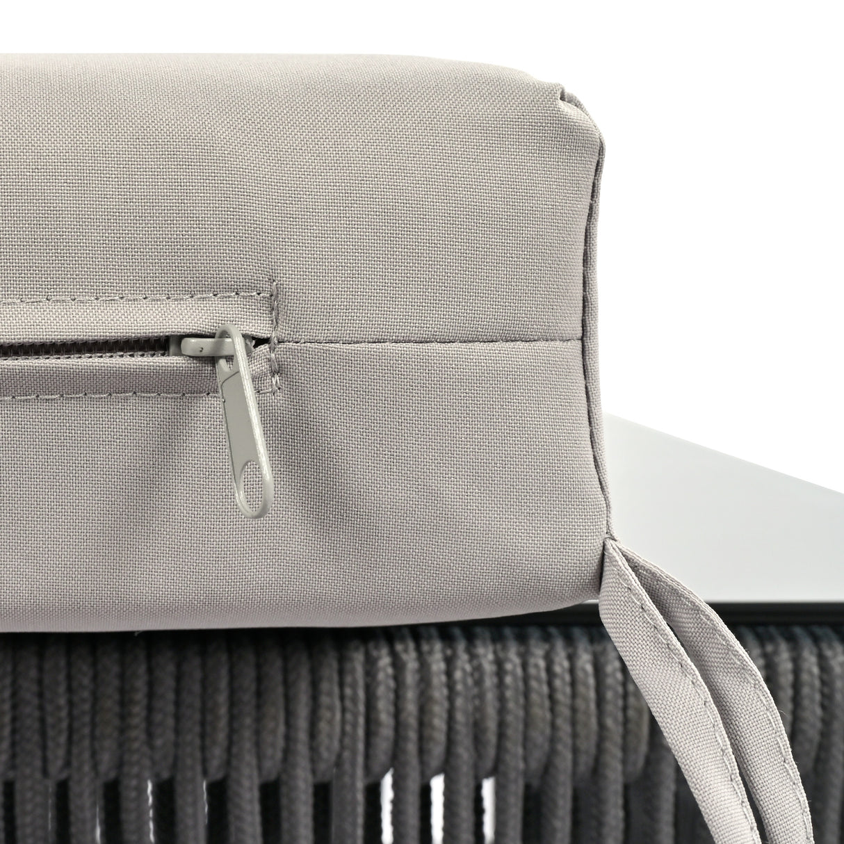 Outdoor Furniture with Tempered Glass Table Deep Seating with Thick Cushion for Backyard Porch Balcony (Grey)