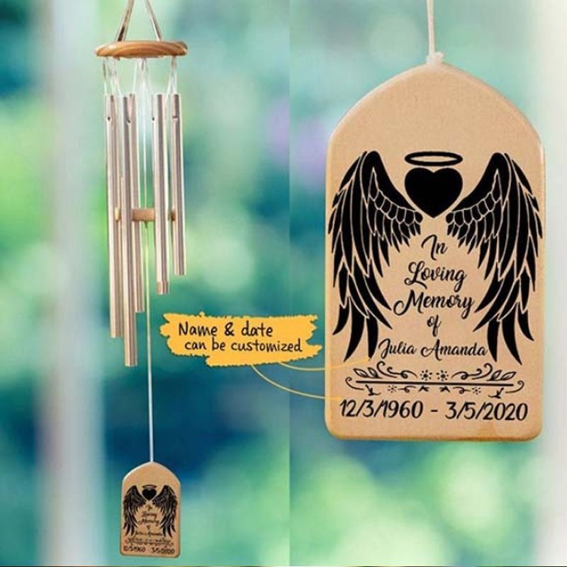Family Pet Cat and Dog Commemorative Wind Chime Decorative Pendant Text DIY - V.I.P Digital Presence