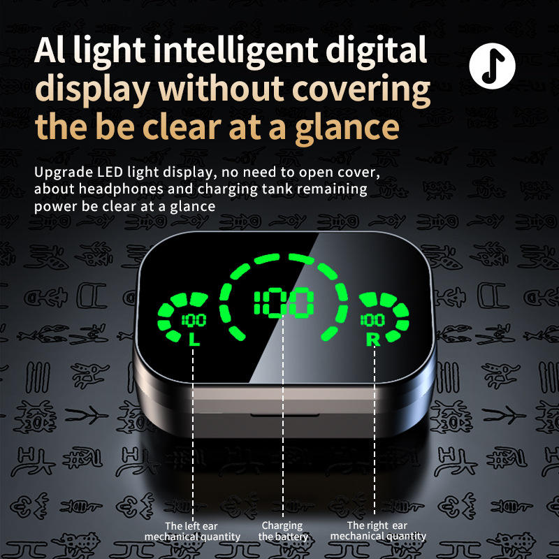 Mirror digital YD03 wireless Bluetooth earphones TWS in ear high battery Bluetooth earphones - V.I.P Digital Presence