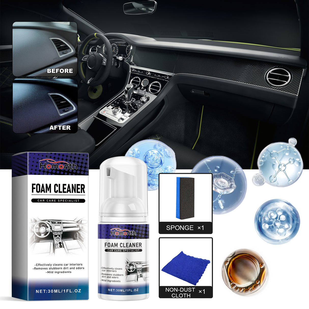 Car Interior Cleaner, Car Interior Seat Cleaning And Maintenance Brightening Decontamination Refurbishing Agent - V.I.P Digital Presence